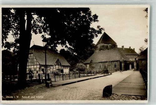 Rheda 1930 Schloss Mühle Foto AK