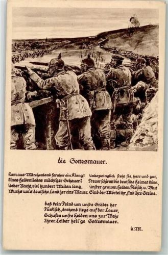 sign. Brandes W. Die Gottesmauer Soldaten S.B. Schwere Funken Station No. 5 Krieg und Sieg Nr 26