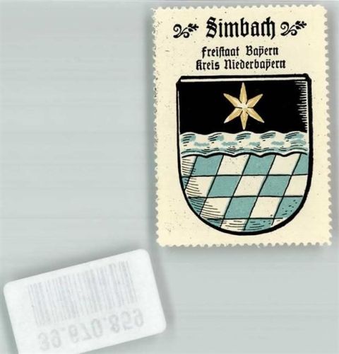 Simbach Wappen Freistaat Bayern Kreis Niederbayern STern Blau Weiß Kaffee Hag