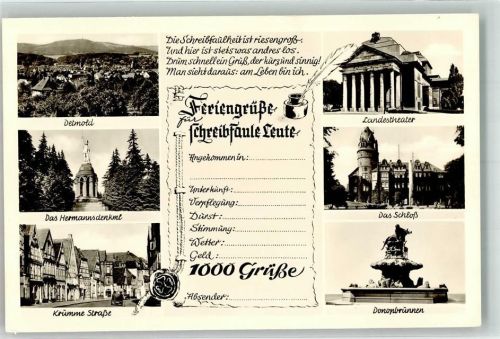 Detmold Hermannsdenkmal Krumme Straße Landestheater Schloß Donopbrunnen