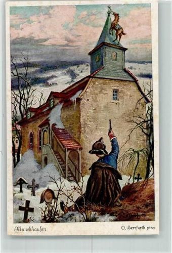 Münchhausen sign. Herrfurth O. Uvachrom Serie 324 Nr.4913