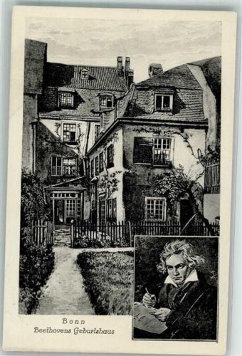 Bonn 1929 Beethovens Geburtshaus und Portrait des Komponisten Verlag Wilhelm Köhler Nr. 3254
