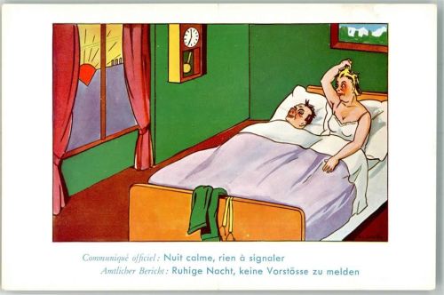 sign. Nicollin E.E. Amtlicher Bericht Ruhige Nacht Comique Serie No. 7