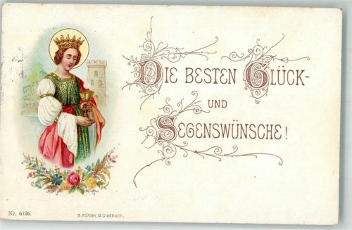 1913 Frau Kelch Krone Blumen B. Kühlen Nr. 6126