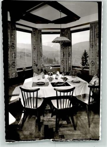 Oberstaufen Hotel Falken Gastraum Erker Ort handschriftlich Foto Original aus Archiv eines Ansichtskartenverlags