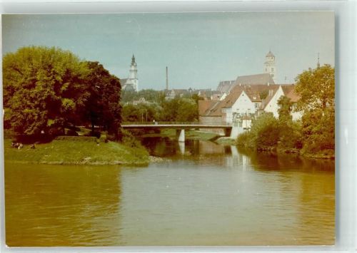 Donauwörth mit Wörnitzbrücke und Liebfrauenmünster Foto Original aus Archiv eines Ansichtskartenverlags Ort handschriftlich