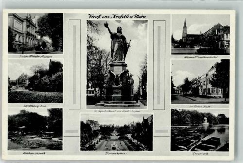 Krefeld Kaiser Wilhelm Museum Westwall Liebfrauenkirche Am Hohen Haus Landesburg Linn Sadtwald Bismarckplatz Schönwasserpark Kriegerdenkmal am Friedrichsplatz Kreuz