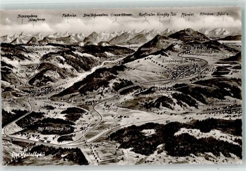 Weiler Das Westallgäu Alpen Säntis Lindenberg Bahnhof Röthenbach Kirche Foto Original aus Archiv eines Ansichtskartenverlags