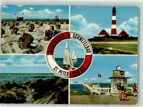 St. Peter-Ording 1968 Leuchtturm Schwimmbad Strand