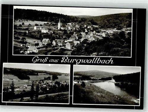 Burgwallbach mit Burgwallbacher See Kirche Heilige Dreifaltigkeit