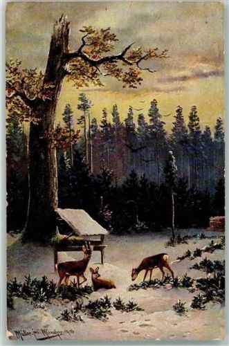 1915 Rehboch Rehe Künstlerkarte KVB Serie 9023