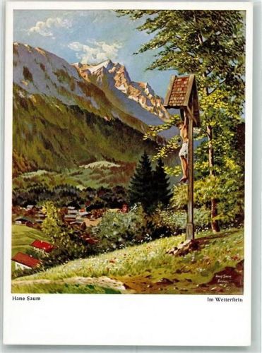 Untergrainau sign. Saum Hans Zugspitze Verlag Wiechmann Nr.8079