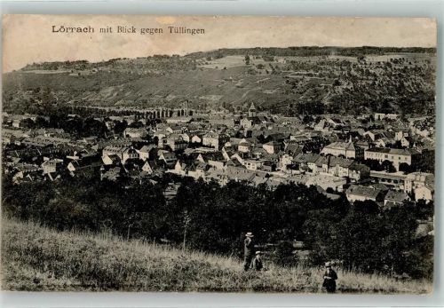 Lörrach 1917 Blick gegen Tüllungen Feldpost 4. Landst. inf. -Batl. Freiburg XIV. 38