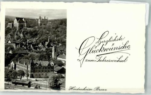 Heidenheim Schloss Hellenstein Neujahr Glückwunsch