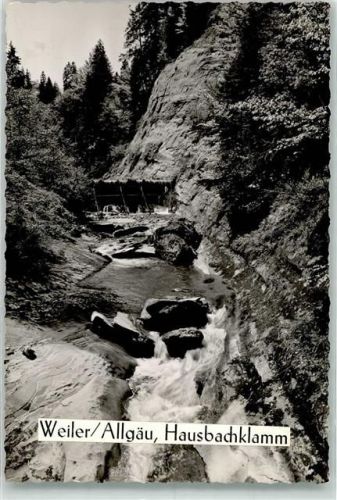 Weiler Hausbachklamm Ort handschriftlich Foto Original aus Archiv eines Ansichtskartenverlags