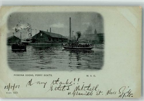 Manchester 1901 Fähre Hafen Pomona Docks