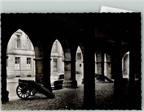 Schwerte Rathaus Kanonen Ort handschriftlich Foto Original aus Archiv eines Ansichtskartenverlags
