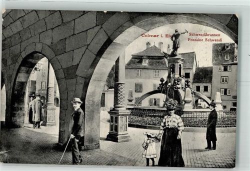 Colmar 1915 Denkmal Schwenidbrunnen Feldpost WK I 8.Bayer.Ers.Div.