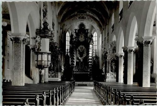 Bad Waldsee Kirche Ort handschriftlich Foto Original aus Archiv eines Ansichtskartenverlags