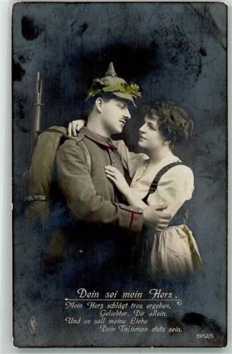 1917 Frau Soldat Spruch Dein sei mein Herz PFB Nr.3952-5