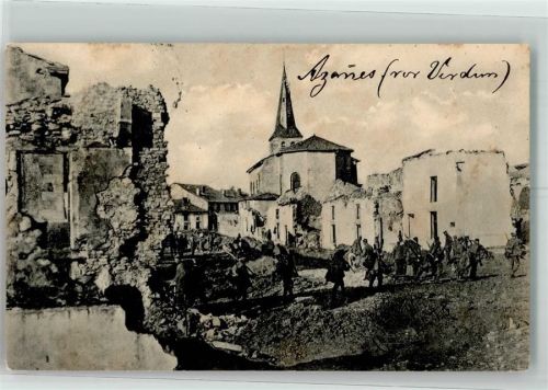 Azannes-et-Soumazannes 1916 Kirche Feldpost WK I 39. Inf.Div. 11.Bat.6.W.Inf.Rgt. 126 Grossh.Freihr.v.Baden