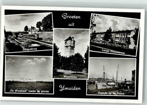 IJmuiden 1963 Eisenbahn Hafen Watertoren