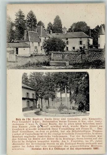 Grandpre 1916 Feldpost WK I 9.Landw.Div. Schloss Bois d l´Or