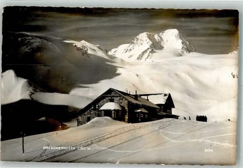 Dresdner Hütte 1956 Hüttenstempel Winter