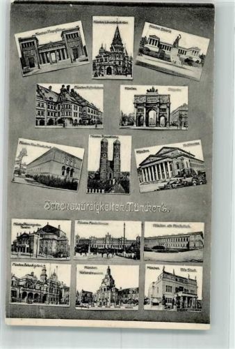 München 1908 Löwenbräukeller Bavaria Ruhmeshalle Frauenkirche Hoftheater