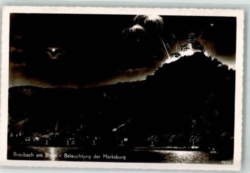 Braubach 1958 Marksburg Beleuchtung