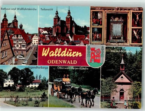 Walldürn Rathaus Wallfahrtskirche Postkutsche Märzen Brünnlein Jugendherberge