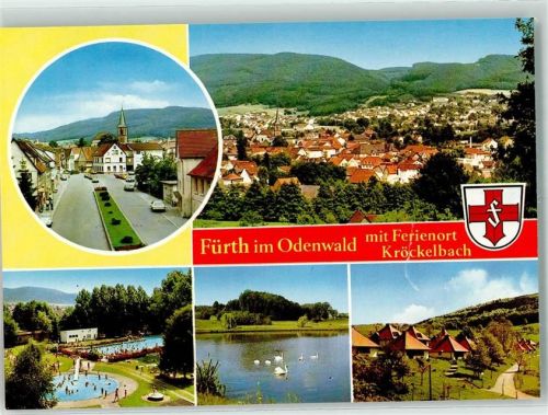 Fürth Kirche Schwimmbad See Schwann Ferienort Kröckelbach Auto Wappen