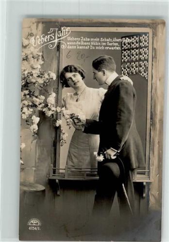 1912 Frau Paar Spruch Übers Jahr RKL Nr.4754-1