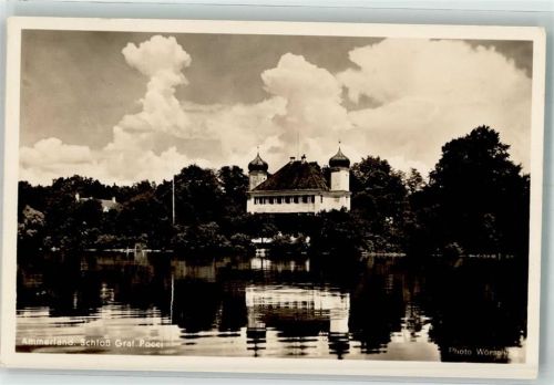 82541 W8190 Ammerland , Starnberger See Foto AK Foto Wörsching Schloss Graf Pocci