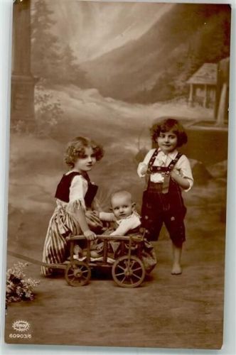 1916 Nr. 60903/6 Kind Tracht Handwagen Baby