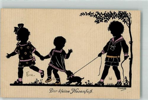 1924 Dackel Kinder Der kleine Hasenfuß