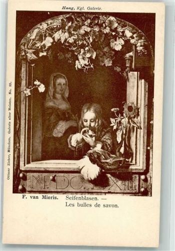 sign. F. van Mieris Seifenblasen Spielzeug Zieher, Ottmar Galerie alter Meister Nr. 83