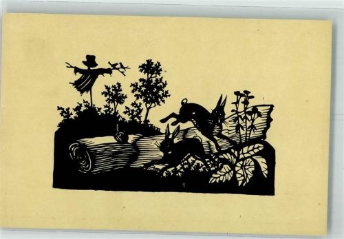 Hasen Vogelscheuche sign. Karl Fröhlich Kunstwart Nr. 18