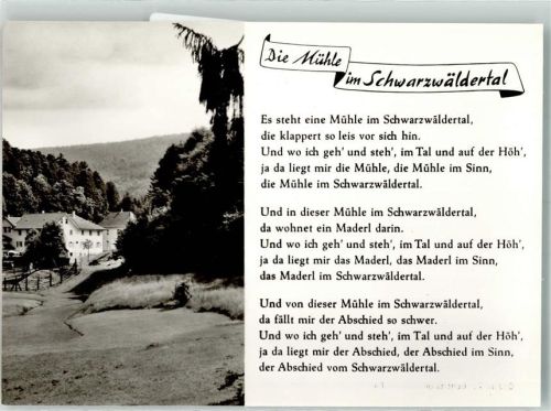 Marxzell Waldhotel Bergschmiede Gedicht Die Mühle im Schwarzwäldertal