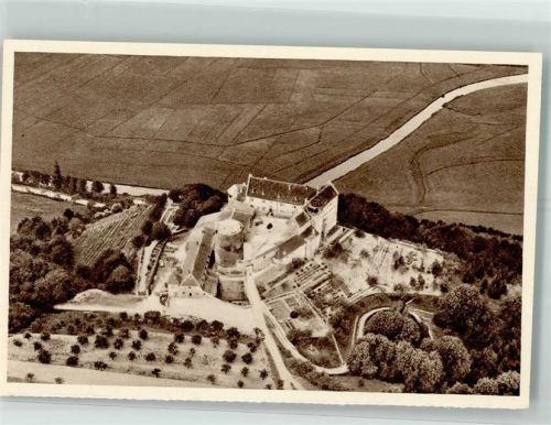 Saaleck 1934 Reichswinterhilfe-Lotterie Bild 164 Fliegeraufnahme von Burg Saaleck Das schöne Deutschland