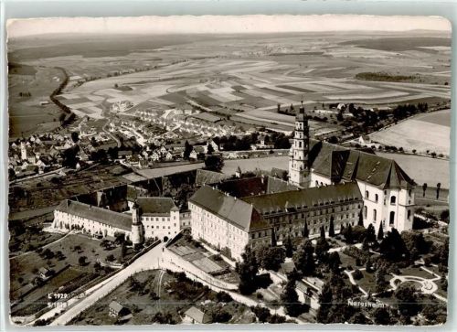 Neresheim 1974 Fliegeraufnahme Kirche Abtei