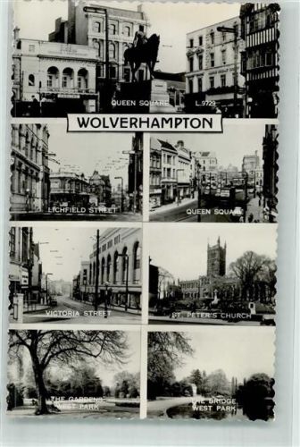 Wolverhampton 1962 Denkmal Quenn Square Lichfield Street St. Peters Kirche