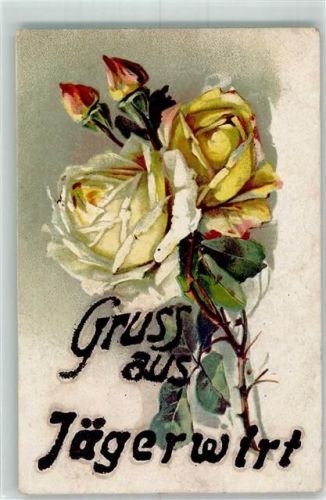 Sandbach 1921 mit Glimmer/Glitzerauflage Gruss aus Jägerwirt Ort lt. Stempel