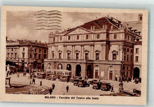 Milano 1944 Straßenbahn Auto Oldtimer Denkmal Theater
