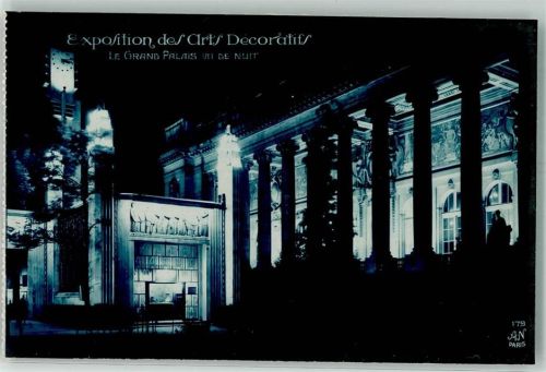 Paris Exposition Internationale des Arts Decoratifs Le Grand Palais Nacht