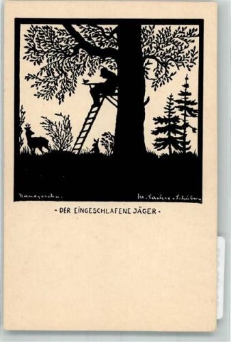 Der Eingeschlafene Jäger Rehbock Hase