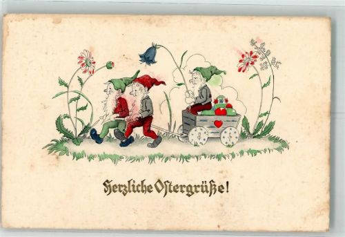 Ostern Bollerwagen mit Ostereier Zwerg