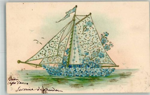 1905 Ein Segelboot aus Blumen M.S.i.B. Serie 275