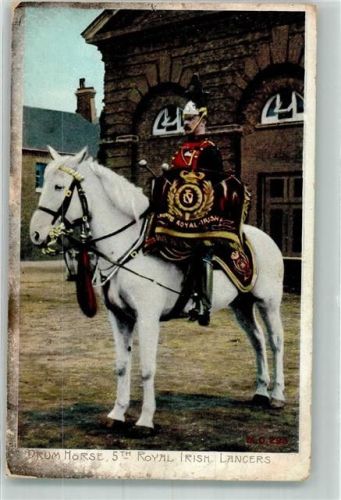London Drum Horse 5the Royal Irish Lancers Ort lt. Stempel
