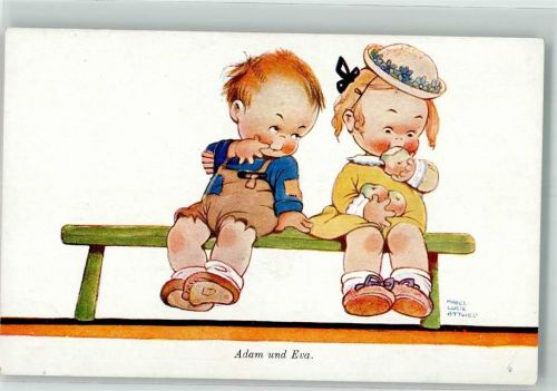 Kinder Adam und Eva Primus Nr.2539 Attwell, M. L. Künstlerkarte